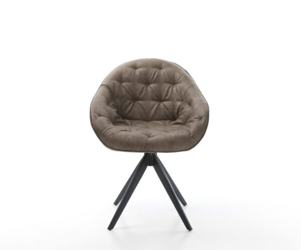 Otočná židle Gaio-Flex taupe vintage křížová podnož hranatá černá - Image 2