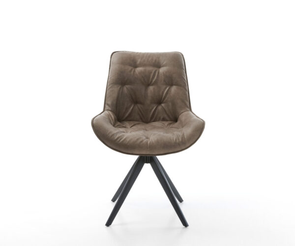 Otočná židle Taimi-Flex taupe vintage křížová podnož hranatá černá - Image 2