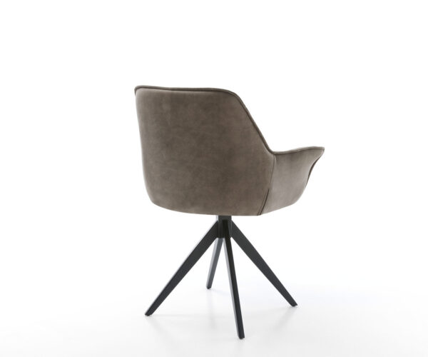 Otočná židle Kaira-Flex taupe vintage křížová podnož hranatá černá - Image 5