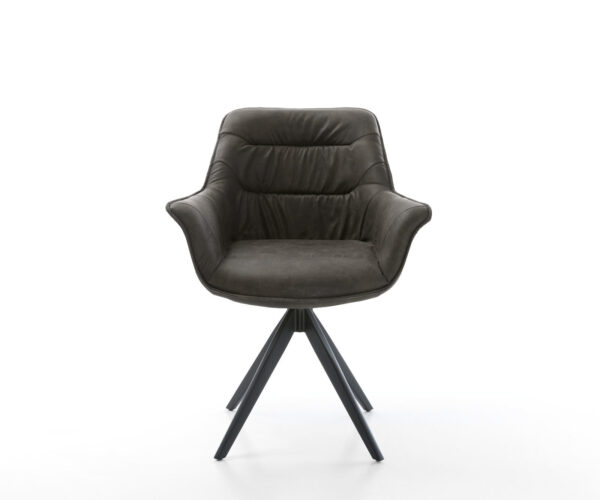 Otočná židle Kaira-Flex antracitová vintage křížová podnož hranatá černá - Image 2