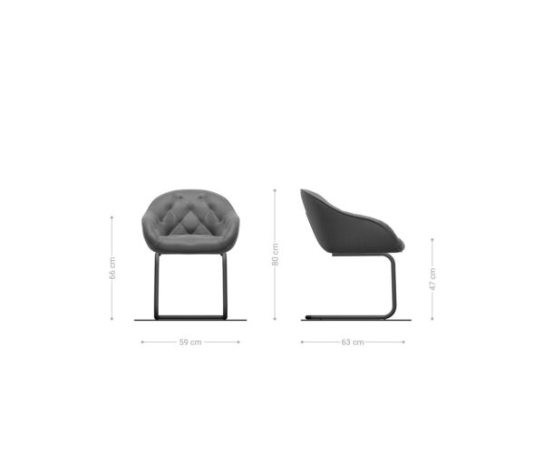Jídelní židle Gaio-Flex taupe vintage konzolová podnož kulatá černá - Image 6