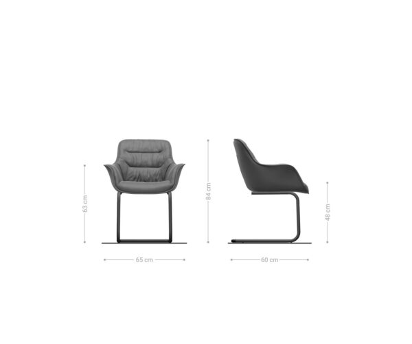 Jídelní židle Kaira-Flex taupe vintage konzolová podnož kulatá černá - Image 6