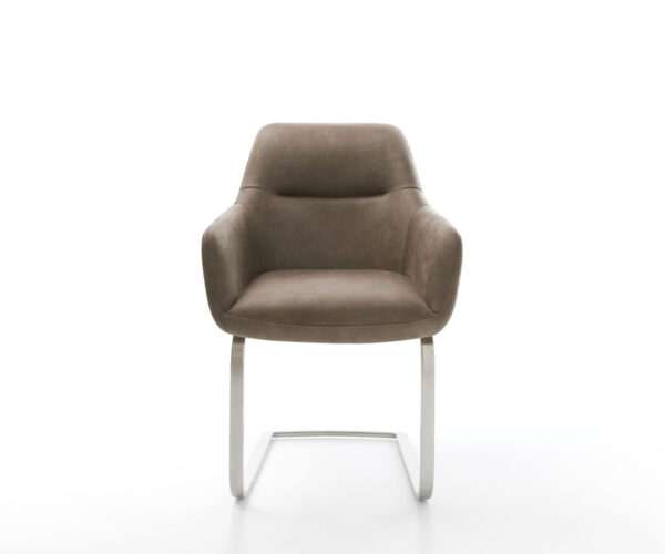 Jídelní židle Pejo-Flex taupe vintage konzolová podnož plochá nerezová ocel - Image 2