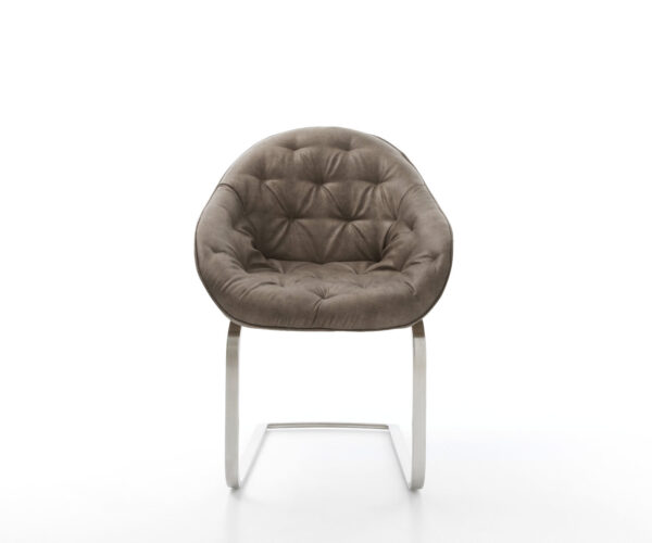 Jídelní židle Gaio-Flex taupe vintage konzolová podnož plochá nerezová ocel - Image 2