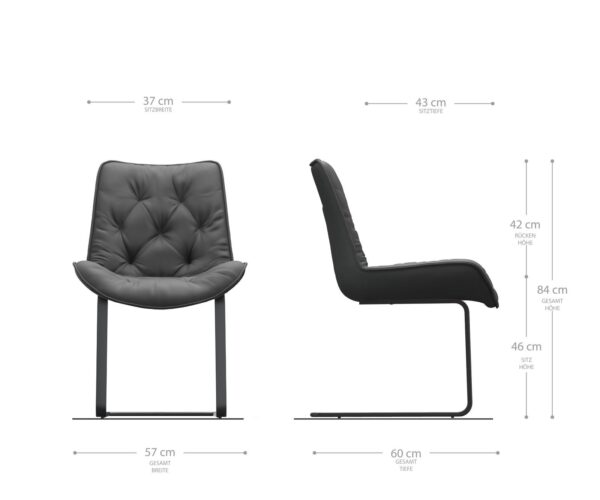 Jídelní židle Taimi-Flex taupe vintage konzolová podnož plochá černá - Image 6