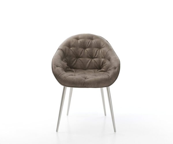 Jídelní židle Gaio-Flex taupe vintage zúžená podnož nerezová ocel - Image 2