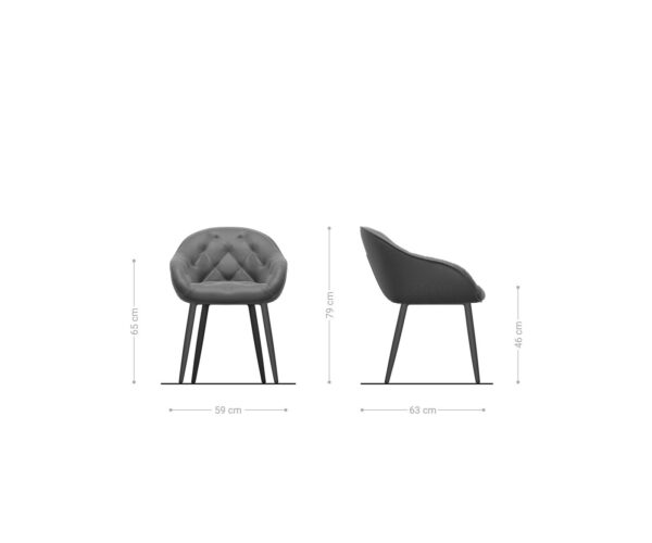 Jídelní židle Gaio-Flex taupe vintage zúžená podnož nerezová ocel - Image 6