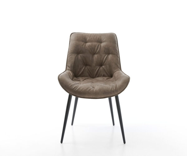 Jídelní židle Taimi-Flex taupe vintage zúžená podnož černá - Image 2