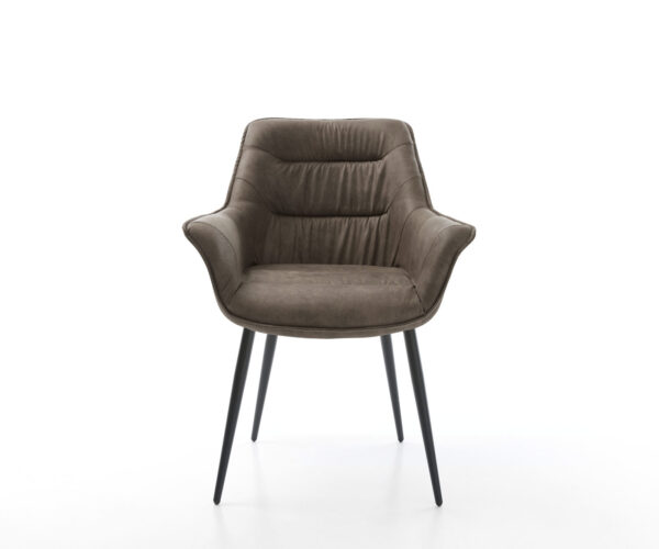 Jídelní židle Kaira-Flex taupe vintage zúžená podnož černá - Image 2