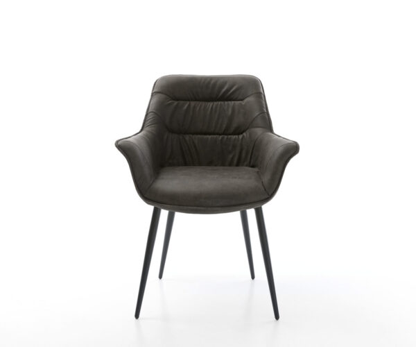 Jídelní židle Kaira-Flex antracitová vintage zúžená podnož černá - Image 2