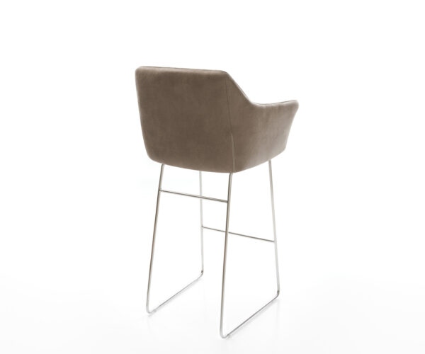 Barová židle Yulo-Flex vintage taupe tenká podnož nerezová ocel - Image 5