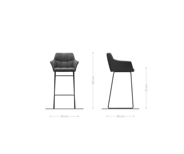 Barová židle Yulo-Flex vintage taupe kovová podnož - Image 6
