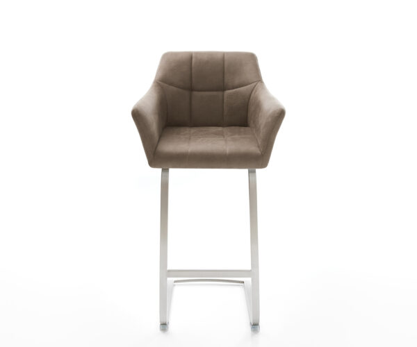 Barová židle Yulo-Flex vintage taupe jídelní židle plochý nerezová ocel - Obrázek 2