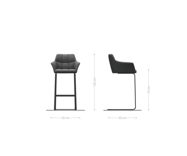 Barová židle Yulo-Flex vintage antracitová konzolová podnož plochá - Image 6