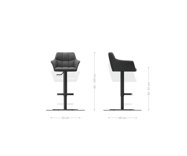 Barová židle Yulo-Flex vintage taupe otočná podnož výškově nastavitelná nerezová ocel - Image 4