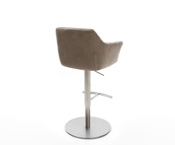 Barová židle Yulo-Flex vintage taupe otočná podnož výškově nastavitelná nerezová ocel - Image 6