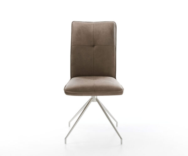 Otočná židle Maddy-Flex taupe vintage křížová podnož zúžená nerezová ocel - Image 2