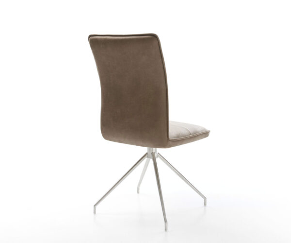 Otočná židle Maddy-Flex taupe vintage křížová podnož zúžená nerezová ocel - Image 5