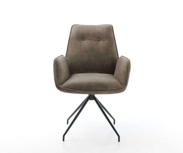 Otočná židle Zoa-Flex taupe vintage křížová podnož zúžená černá - Image 2
