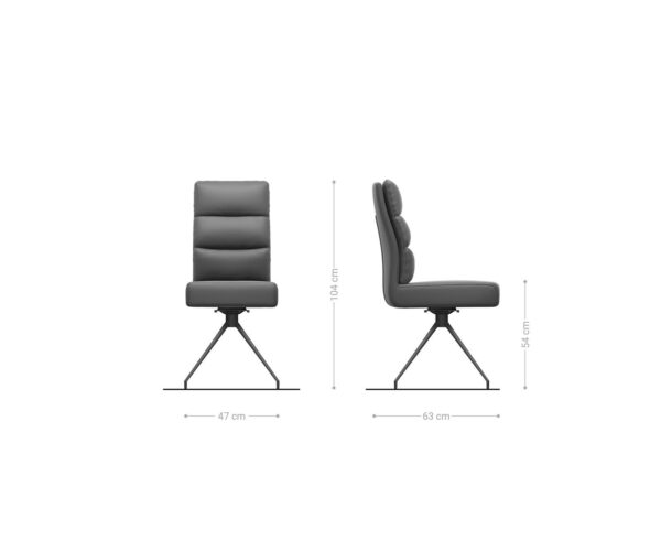 Otočná židle Pela-Flex antracitová vintage křížová podnož zúžená černá - Image 6