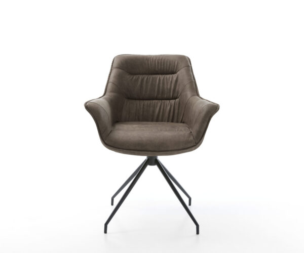 Otočná židle Kaira-Flex taupe vintage křížová podnož zúžená černá - Image 2