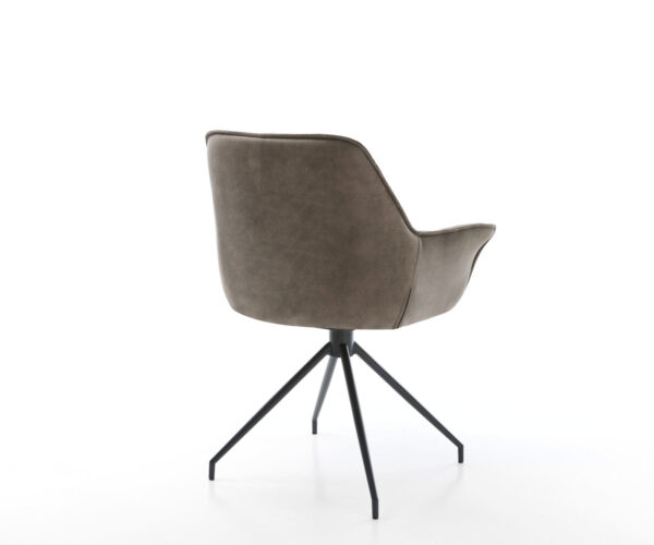 Otočná židle Kaira-Flex taupe vintage křížová podnož zúžená černá - Image 5
