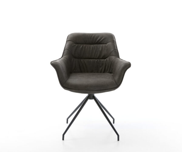 Otočná židle Kaira-Flex antracitová vintage křížová podnož zúžená černá - Image 2