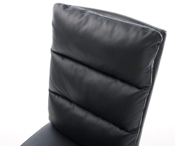 Otočná židle Pela-Flex černá pravá kůže křížová podnož hranatá černá - Image 4
