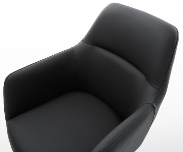 Otočná židle Pejo-Flex černá pravá kůže křížová podnož zúžená černá - Image 4