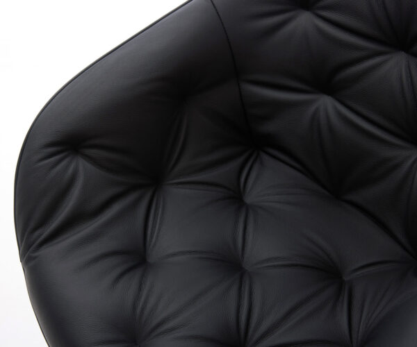 Otočná židle Gaio-Flex černá pravá kůže křížová podnož zúžená černá - Image 4