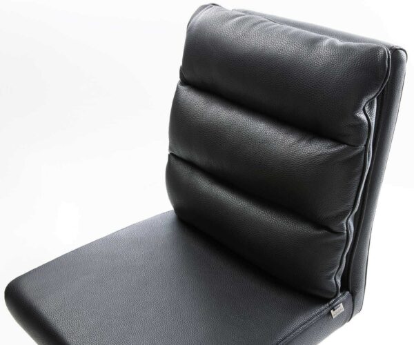 Barová židle Pela-Flex pravá kůže černý kovová podnož - Image 4