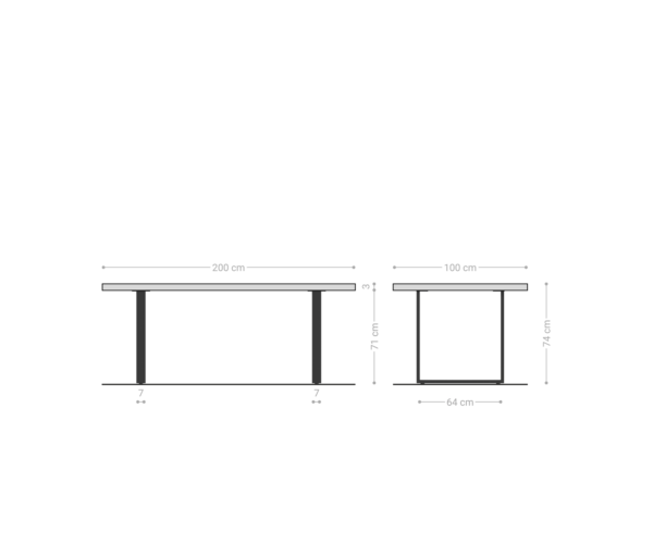 Jídelní stůl Edge 200x100 cm přírodní dub nerezová ocel úzká live - Image 7
