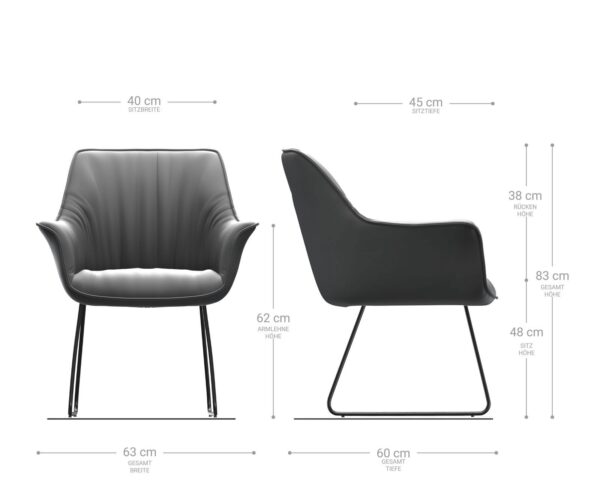 Jídelní židle Keila-Flex s područkami taupe vintage tenká podnož černá - Image 5