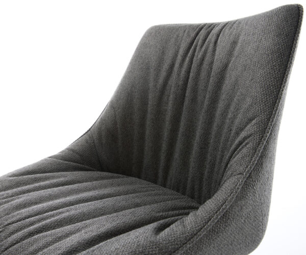 Otočná židle Elda-Flex texturovaná tkanina antracitová křížová podnož hranatá otočná černá - Image 4
