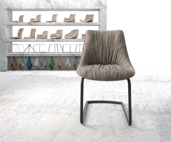 Jídelní židle Elda-Flex taupe vintage konzolová podnož round black - Image 2