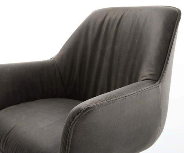 Jídelní židle Keila-Flex s područkami antracitová vintage zúžená černá - Image 4