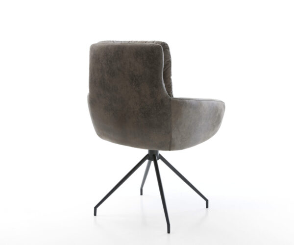 Otočná židle Abelia-Flex s područkami šedá vintage křížová podnož zúžená černá - Image 5
