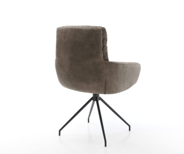 Otočná židle Abelia-Flex s područkami taupe vintage křížová podnož zúžená černá - Image 5