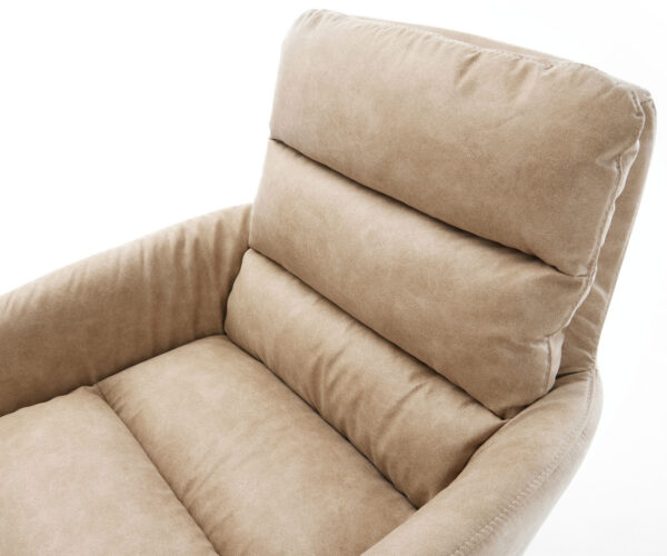 Otočná židle Abelia-Flex s područkami béžová vintage křížová podnož zúžená černá - Image 4