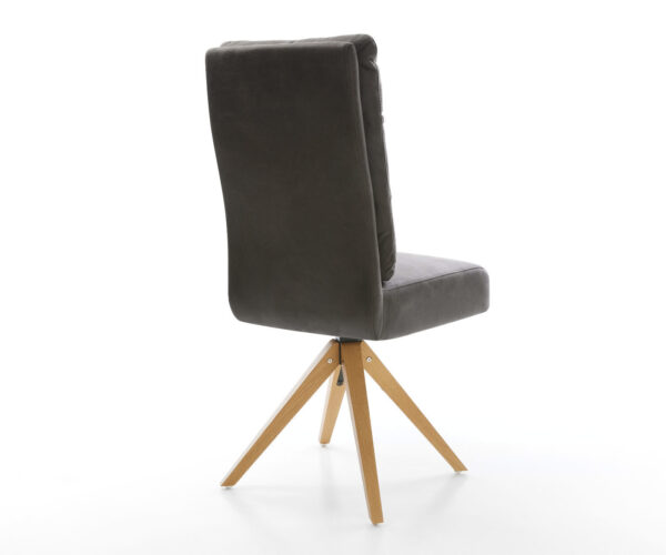 Otočná židle Pela-Flex antracitová vintage mikrovlákno dřevěná podnož hranatá - Image 5