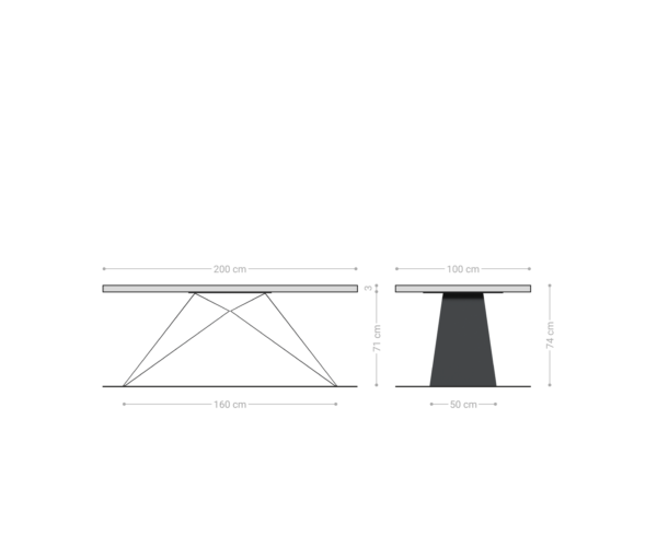 Jídelní stůl Edge 200x100 cm přírodní dub podnož ve tvaru "V" černá - Image 6