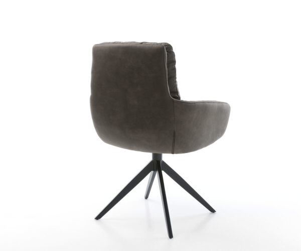 Jídelní židle Abelia-Flex s područkami antracitová vintage křížová podnož široká černá otočná o 360° - Image 5