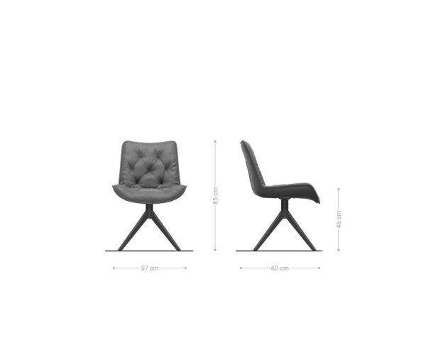 Jídelní židle Taimi-Flex taupe vintage křížová podnož široká černá 360° otočná - Image 6