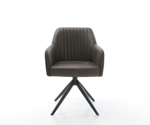 Jídelní židle Greg-Flex antracitová vintage křížová podnož široká černá otočná o 360° - Image 2