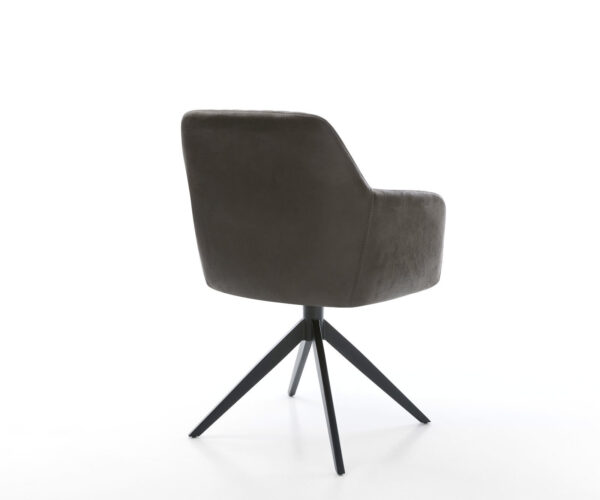 Jídelní židle Greg-Flex antracitová vintage křížová podnož široká černá otočná o 360° - Image 5