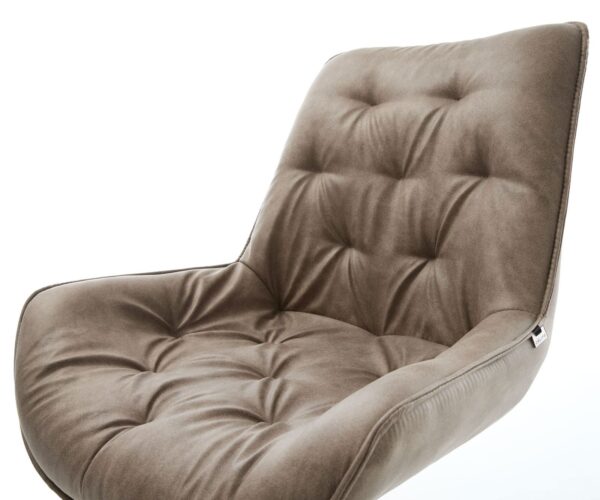 Jídelní židle Taimi-Flex taupe vintage křížová podnož široká nerezová 360° otočná - Image 4