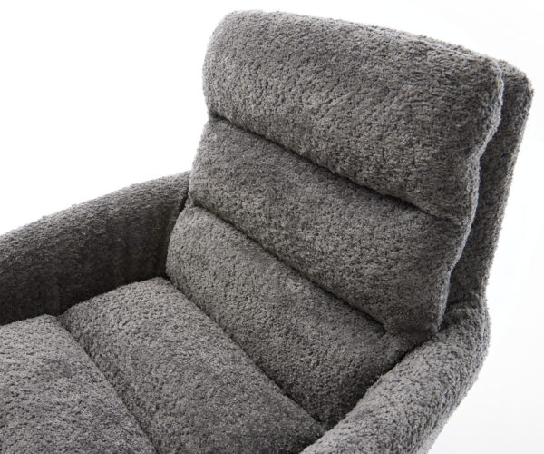 Otočná židle Abelia-Flex dřevěná podnož hranatá bouclé šedá - Image 4