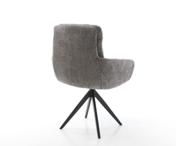 Otočná židle Abelia-Flex křížová podnož hranatá černá bouclé šedá - Image 5
