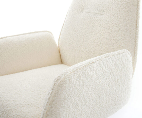 Jídelní židle Zoa-Flex bouclé bílá křížová podnož zúžená černá otočná o 180° - Image 4
