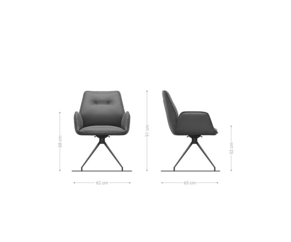 Jídelní židle Zoa-Flex bouclé bílá křížová podnož zúžená černá otočná o 180° - Image 6